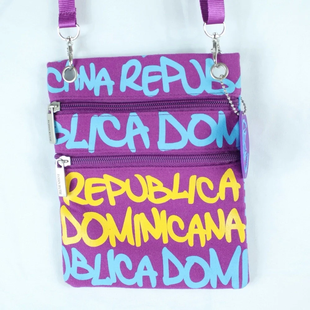 Robin‎ Ruth Purple Dominican Republic 2 Pocket Cross Body Purse - Like NEW